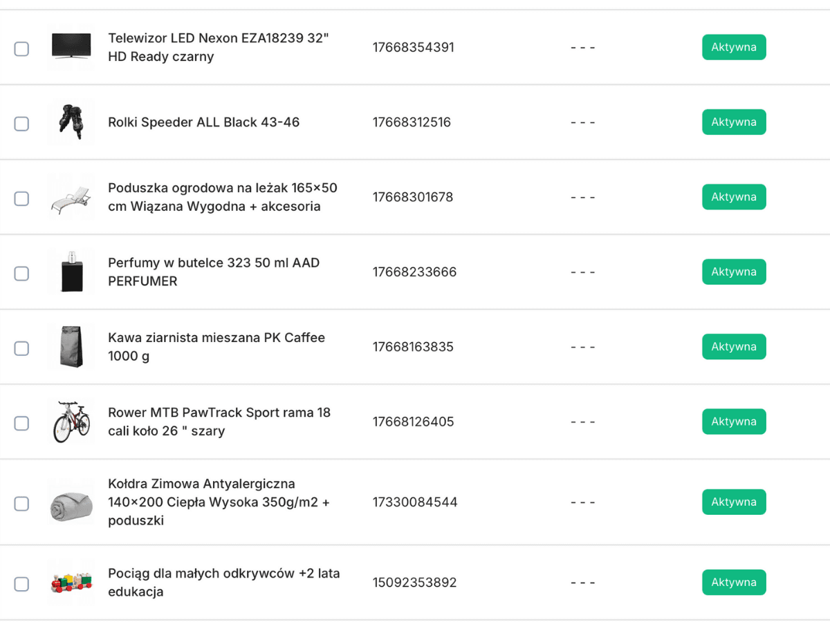 Masowe aktualizacje ofert na Allegro